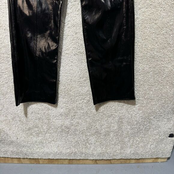 BlankNYC Black Pleather Wide Leg Pants Women's Medium Pull On High Rise Trousers - Picture 6 of 16